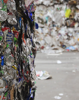 closeup of aluminum bales